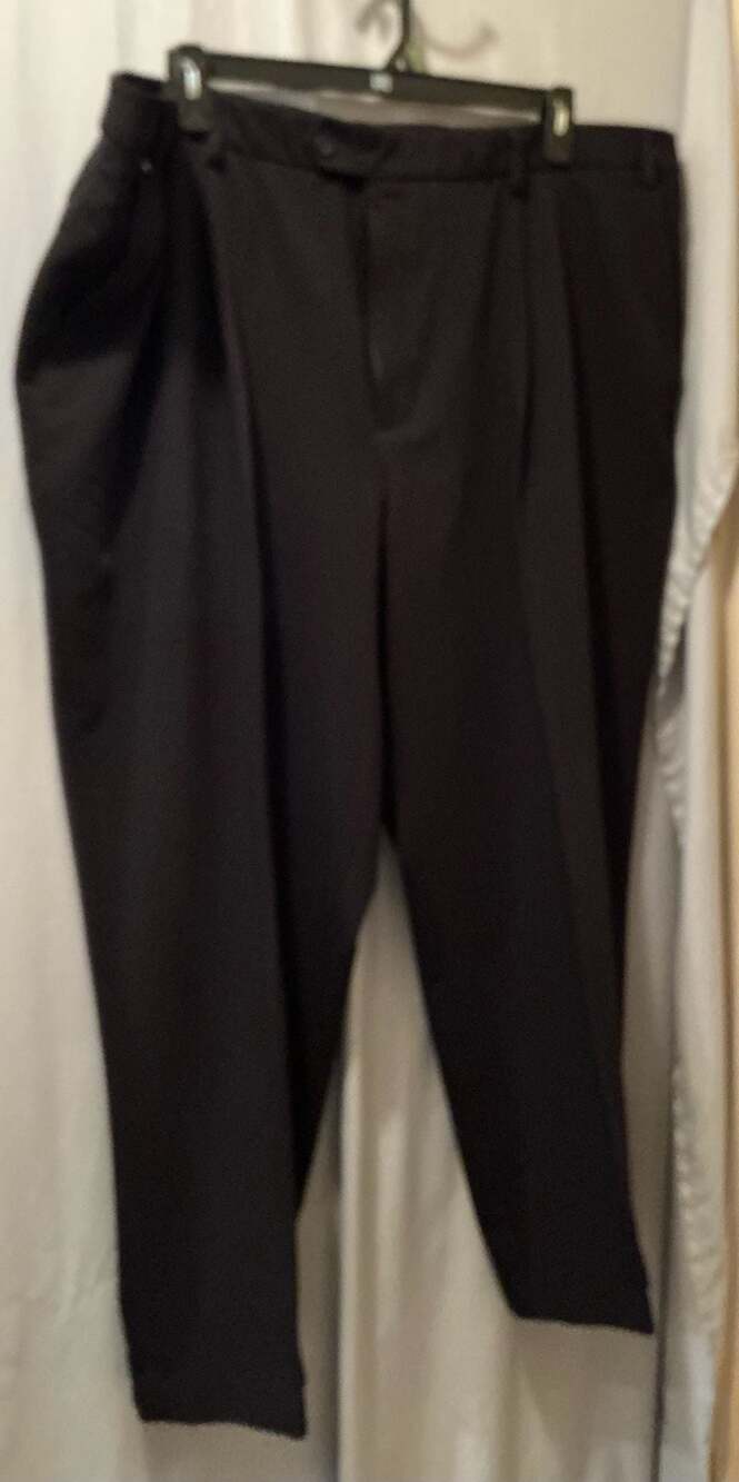 George 46 x 28 ( these are Hemmed) Mens Classic Black Pleated Dress Pants